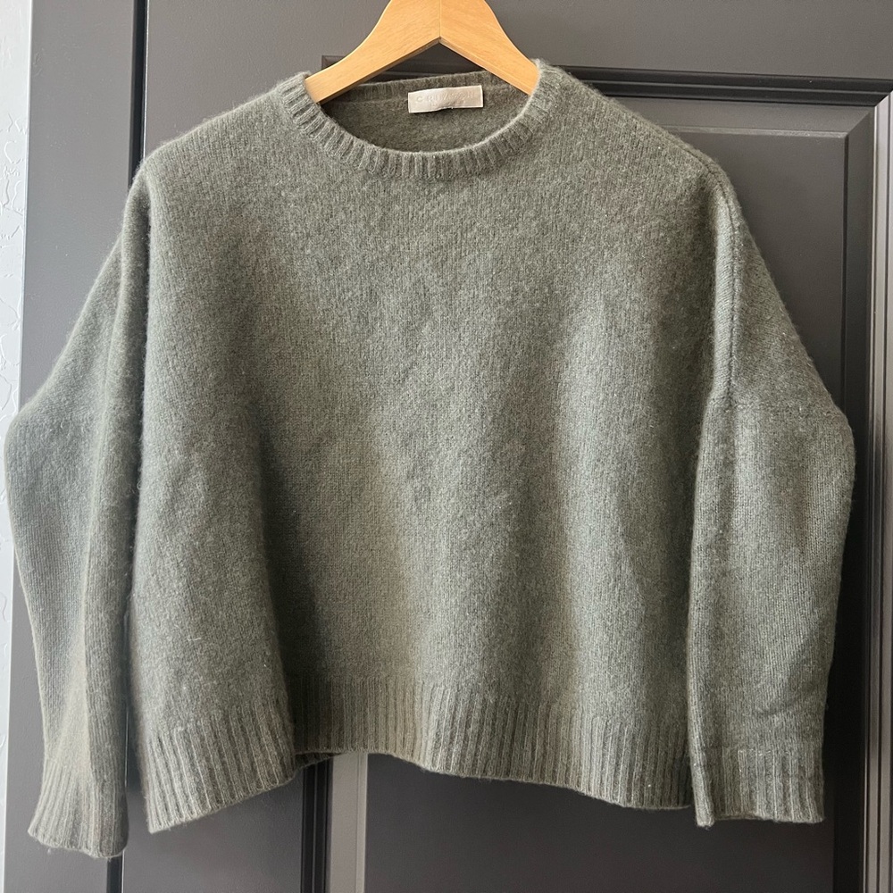 Crimson Olive Green Cashmere Sweater
